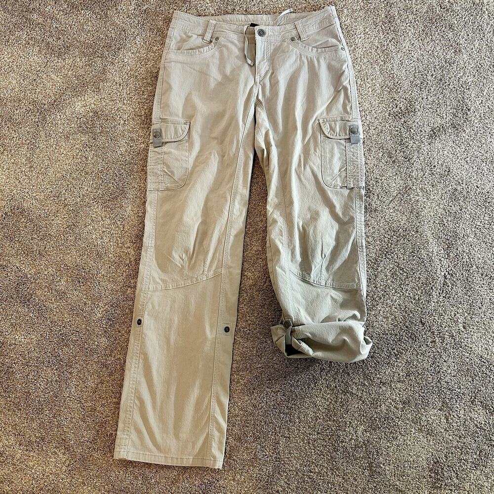 KUHL Sz 8 Splash Roll Up Hiking Pants 31x33 UPF50 Quick Dry Khaki Tan Gray Color